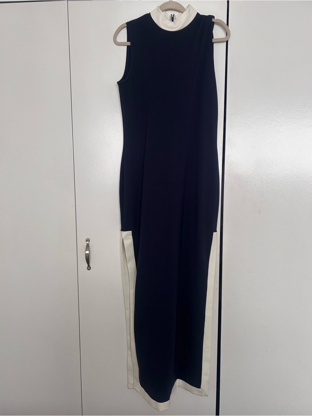 STAUD Colorblock Mock Neck Midi Dress – Size Large